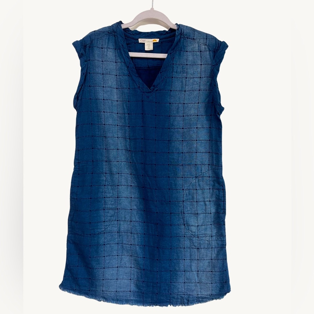 C&C California indigo cotton mini dress M